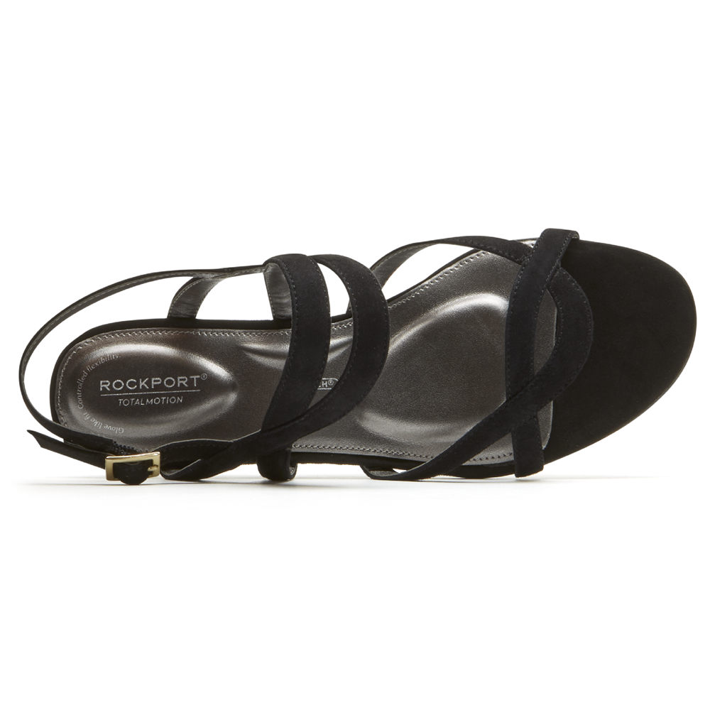 Rockport Singapore Womens Sandals - Total Motion Zandra Slingback Black - FQ3725104